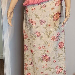 VINTAGE 80’s EDDIE BAUER Fine Linen Cottagecore Modest Midi Length Wrap …